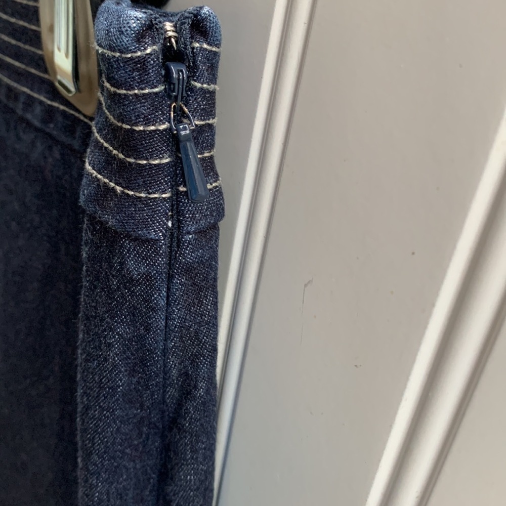 Ann TAYLOR LOFT WOMENS INDIGO DENIM STRETCH MINI JEAN SKIRT SIZE 8 - Picture 4 of 7